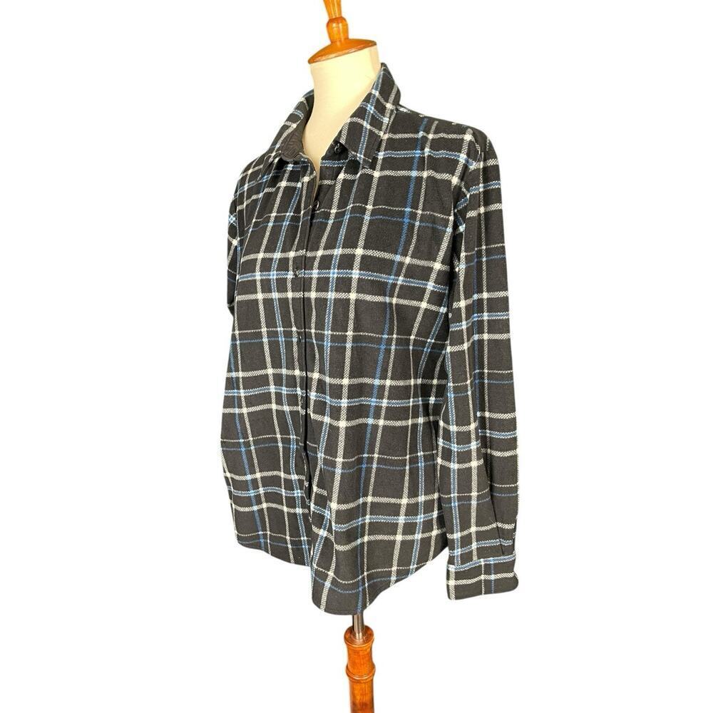 Lee Riders Flannel Shirt Black Plaid Grunge Unisex Men Size L Hipster Camp Soft - Picture 7 of 7